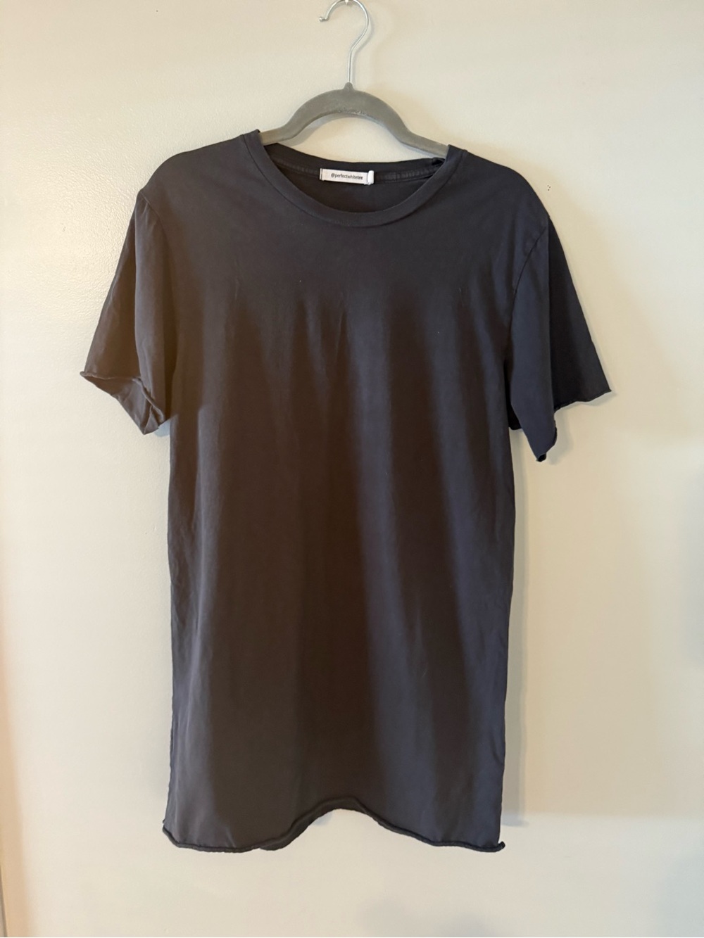 PerfectWhiteTee Charcoal Gray Tshirt Dress Size M
